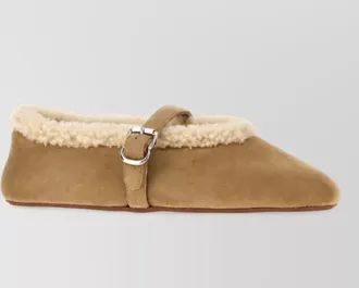 Alaia suede leather slippers