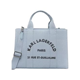 Karl Lagerfeld Dames, Tassen, Blauw, Maat: ONE Size Katoen