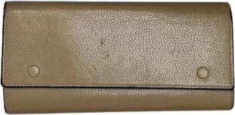 Celine Pre-owned Wallets, female, Beige, Size: ONE SIZE Pre-owned Snake Effect Leather Wallet
