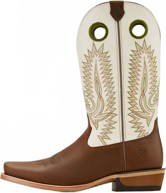 Ariat Mens Southland Cowboy Western Boot In Distressed Brown And Crema