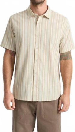 Roark Bless Up Short Sleeve Button Down Shirt In Beige