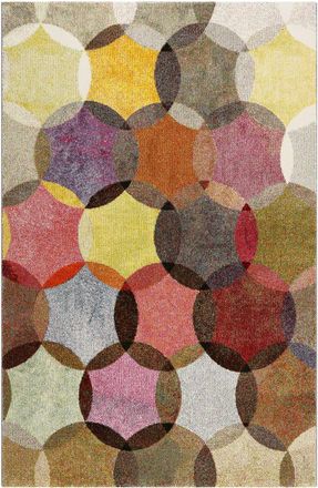 Esprit Alfombra tejida con diseño circular vintage, colores vivos 170x120