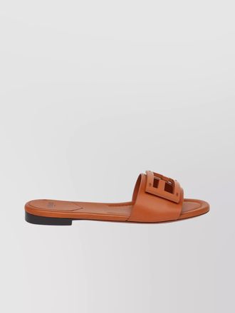 Fendi leather baguette slides