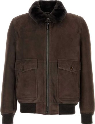 Moorer Dark Brown Suede Jacket