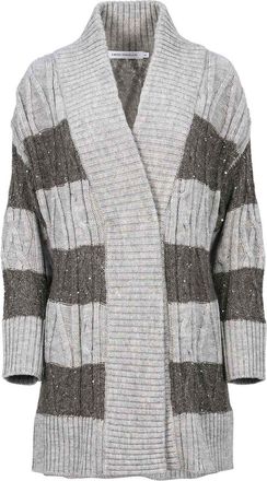 Simona Corsellini striped cardigan - Grey