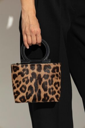 Ferragamo Handbag With Animal Motif, Womens, Beige