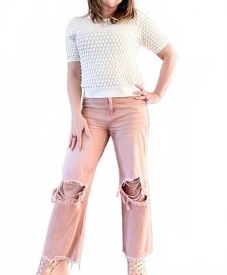 Flying Monkey 90s Vintage Super High Rise Crop Flare Jeans In Melon