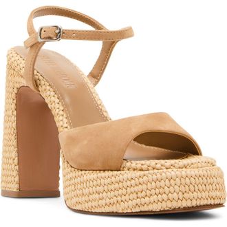 Steve Madden Liandra Platform Sandal in Tan Suede at Nordstrom, Size 8.5
