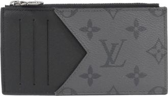 Louis Vuitton Black Gris Coated Canvas Leather Coin Purse/Coin Case (Pre-Owned)
