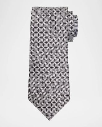 Stefano Ricci Men & apos;s Diamond and Circle Silk Tie