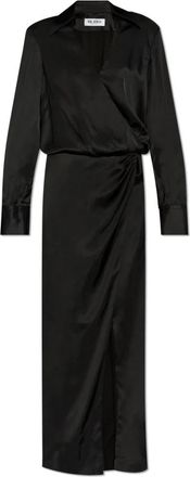 The Attico Jurk met kraag - Dames - Maxi kleedjes - Zwart - M - Kleedjes