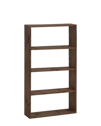 Deco Wood Estanter&iacute;a de madera maciza con 3 estantes nogal 80,2x144,1cm