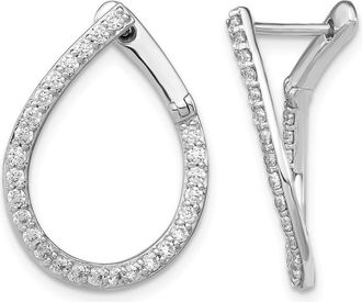 Diamond2Deal 14K White Gold 0.80 ct Lab Grown Diamond Fancy Twist Hoop Earrings VS Clarity, G-H Color