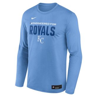 Nike Kansas City Royals Authentic Collection Team Issue Nike Mens Dri-FIT MLB Long-Sleeve T-Shirt in Blue | 02TJ4EYROY-JE6