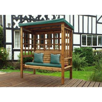Charles Taylor Trading Charles Taylor - Bramham Three Seat Arbour - W172 x D82 x H196 - Fully Assembled - Green