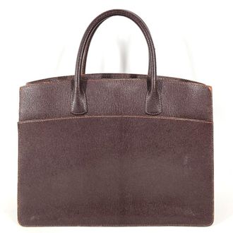 Herm&egrave;s Brown Leather Handbag Shoulder Bag Tote Bag (Pre-Owned)