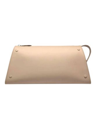 Bally Womens Arieel Leather Clutch Bag In Fossil
