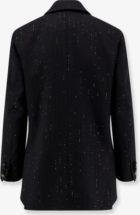 Max Mara Womens Virgin Wool Blazer With Sequins Black Blazers Jacket