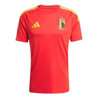 adidas Belgium 26 Home Fan Jersey Asia Sizing Red Bold Gold JZ5990