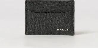 Bally Portacarte in pelle a grana con logo metallico e cinque scomparti