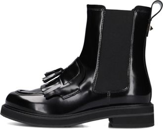 Stefano Lauran Schoenen, Dames, Zwart, 39 EU, Wol, Zwarte Chelsea Boots voor Herfst/Winter