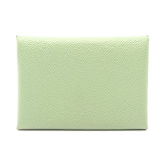 Herm&egrave;s Green Leather Coin Purse/Coin Case (Pre-Owned)