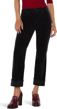 Liverpool L.A. Womens Liverpool Los Angeles Marley Girlfriend Jeans Black Cuffed GBO1903