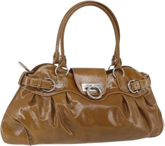 Ferragamo Pre-owned Handbags, female, Brown, Size: ONE SIZE Pre-owned Leather Handbag
