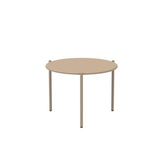 MondoViro Mesita baja redonda de metal 60x60 cm 46h beige