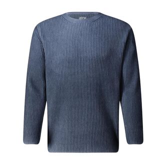 C.P. Company C.p. Company - Gebreide trui met ronde hals - Heren - Truien - Blauw - Maat: M Katoen