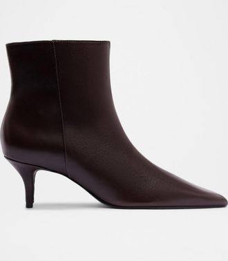 Schutz Mikki Mid Leather Zip Ankle Boots