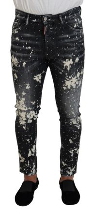Dsquared2 Dsquared&sup2; Wash Splash Print Skinny blue Mens Jeans (Pre-Owned)