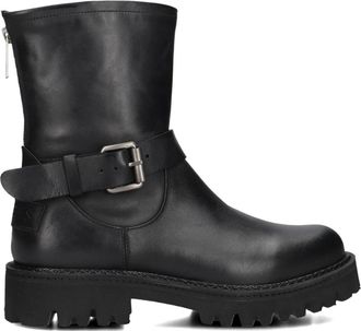 Shabbies Amsterdam Zwarte Leren Marjorie Enkellaarzen - Dames - Enkellaarsjes - Zwart - 38 EU - Leer - Schoenen