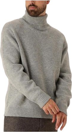 Selected Grijze Gebreide Coltrui - Heren - Coltruien - Grijs - XL - Truien & Vesten