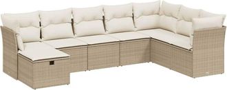 vidaXL Vidaxl - Juego De Sof&aacute;s De Jard&iacute;n Con Cojines Beige 8 Pzas Rat&aacute;n Pe