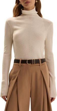 Favorite Daughter Be Your Girl Turtleneck Merino Wool Blend Sweater in Ivory at Nordstrom, Size X-Large