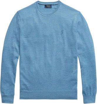 Ralph Lauren Rondgebreide trui - Heren - Ronde hals truien - Blauw - XL - Katoen - Truien & Vesten