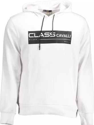 Cavalli Mens Logo Hoodie Mmxx11 - White Cotton - Size 2XL