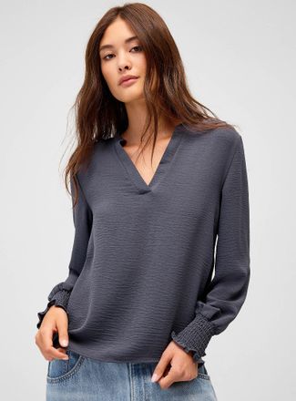 Only Womens Flowy crossover V-neck blouse