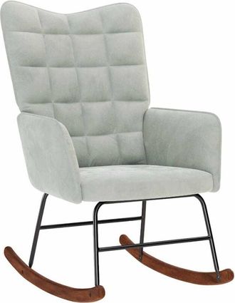 vidaXL Silla mecedora de terciopelo gris claro Vidaxl