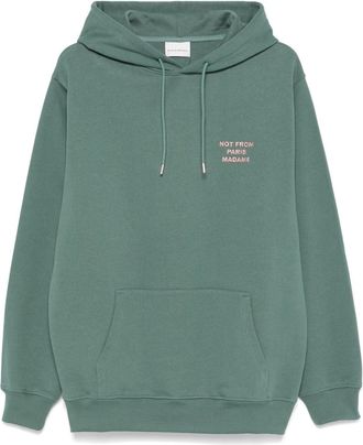 Dr&ocirc;le de Monsieur slogan-print hoodie - men - Cotton - M - Green