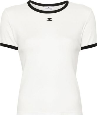 Courrèges White Embroidered Logo T-Shirt