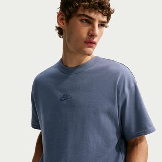 Nike Mens Nike Sportswear Premium Essentials T-Shirt in Blue | IH1121-491