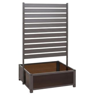 Hhg [nunca Usado] Jardinera De Aluminio Con Enrejado Hhg-574, Macetero Con Espaldera, 158 X 90 X 75 Cm, Gris
