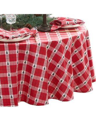 Elrene Sherwood Tree Dobby Cotton Round Tablecloth