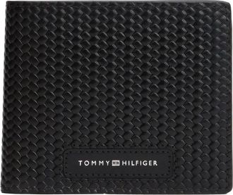 Tommy Hilfiger Portafoglio intrecciato in pelle - Nero
