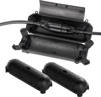 OEM Paquete De 2 Fundas Impermeables Para Cables De Extensi&oacute;n De Exterior, Caja De Conexiones El&eacute;ctricas Resistente A La Intemperie Enchufes, Negro