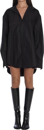 Balenciaga Black Shirt Collar Mini Dress