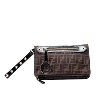Fendi Pre-owned Clutches, female, Brown, Size: ONE SIZE Pre-owned Canvas Clutch