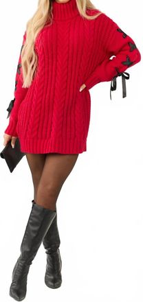 Promesa Be My Sweetheart Cable Knit Dress In Red